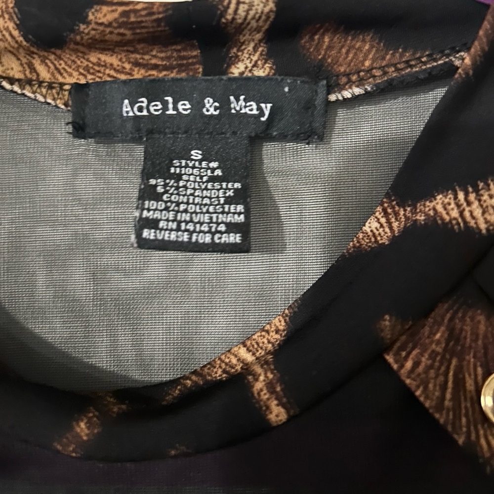 Adele & May Elegant Leopard Print Sleeveless Blou… - image 2